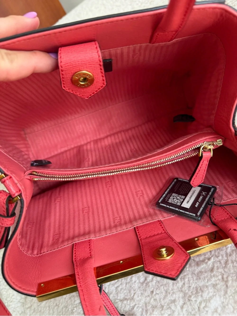 Fendi Vittelo Elite Flamingo Petite 2Jours tote Rosa Exstasy